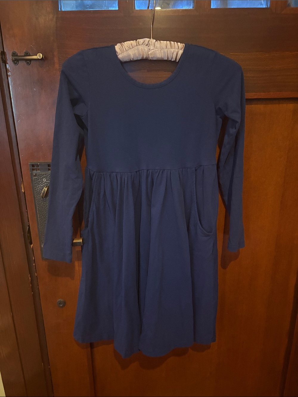 Hanna Andersson Navy Long-Sleeve Pocket Dress